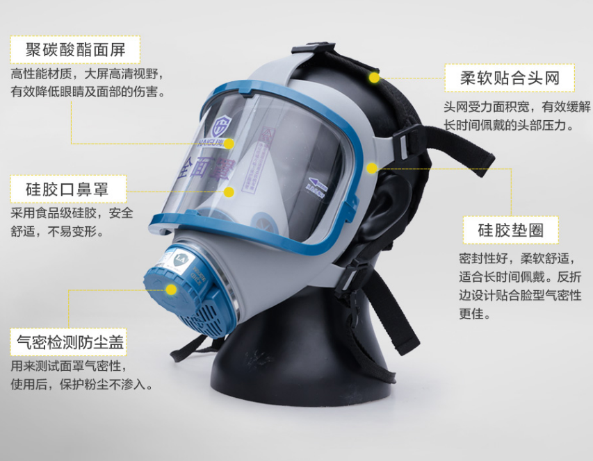 海固專利——一種帶有大視野面屏的全面罩 海固專利——一種帶有大視野面屏的全面罩